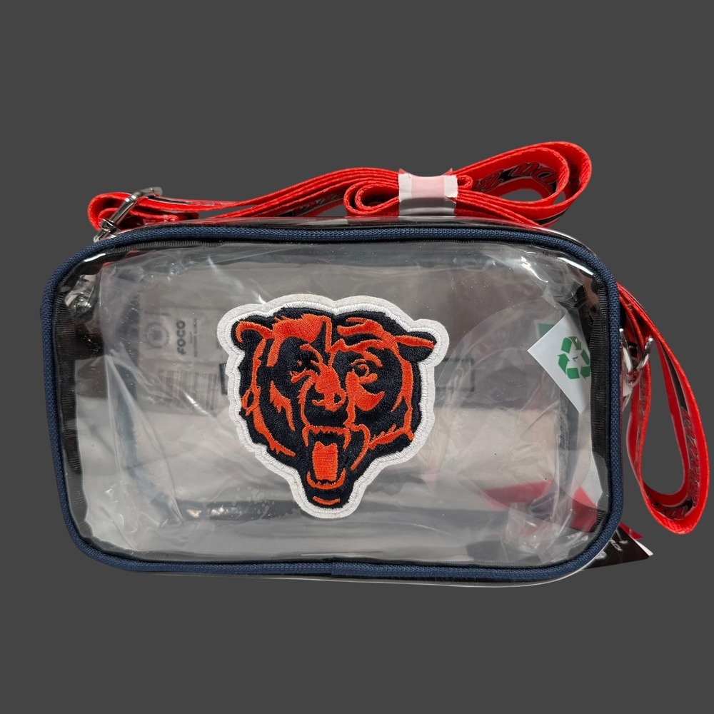 FOCO Chicago Bears Clear Crossbody Bag Unisex OS Clear NFL Stadium Approved NWT